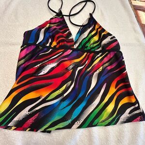 Justice Red and Orange Graphic Crop Camisole